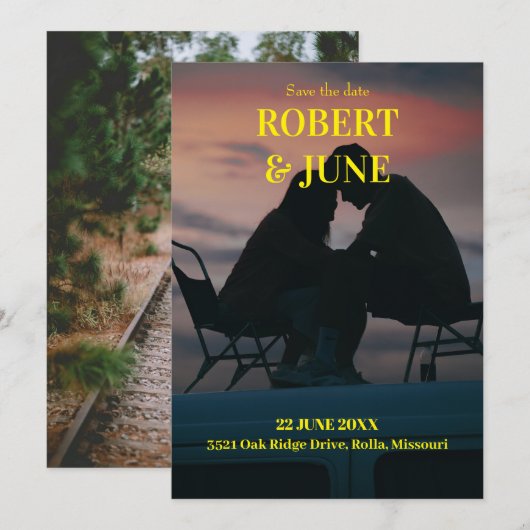 Beide Seiten voller Foto Save The Date (Vorne/Hinten)