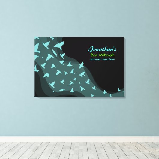 BEIDE VRDS BAT Bar Mitzvah Sign in Memory Board Leinwanddruck (Insitu (Holzboden))