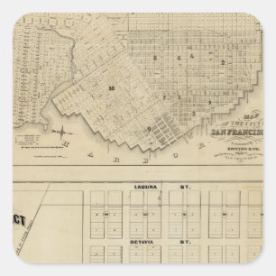 Beideman Tract, San Francisco Quadratischer Aufkleber