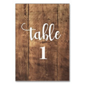 beiderseitig - Holz. rustikale Tischkarte Tischnummer (Rückseite)