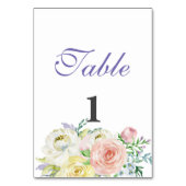 beiderseitige Frühlingskarte, Blume Tischnummer (Rückseite)