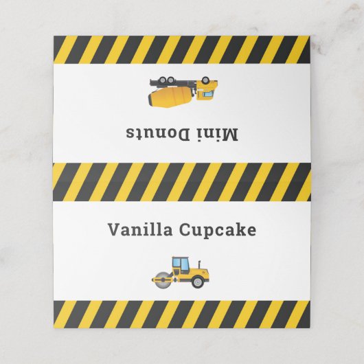 Beides Platzkarte Niedliche Bautransporter (Außenseite Aufgefaltet)