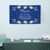 Beifall an den Herrn & Mrs. Blue Floral Wedding Banner (Messeveranstaltung)