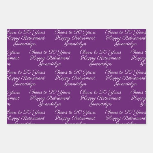 Beifall auf 20 Jahre Rosa Magenta Happy Rente Geschenkpapier Set (Vorderseite 3)