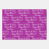 Beifall auf 20 Jahre Rosa Magenta Happy Rente Geschenkpapier Set (Vorderseite)