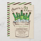 Beifall auf 21 Jahre Geburtstagseinladung Einladung (Vorne/Hinten)