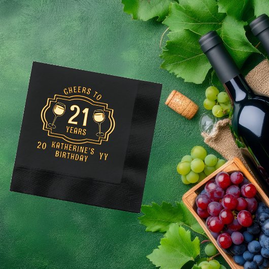Beifall auf 21 Jahre Weingläser Geburtsname Servietten Mit Folie