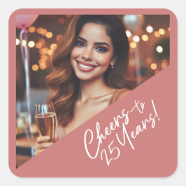 Beifall auf 25 Jahre Geburtstagsparty-Favoriten Quadratischer Aufkleber