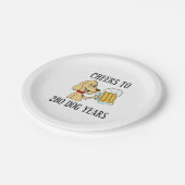 Beifall auf 280 Hunde Jahre 40. Geburtstag Pappteller (Schrägansicht)