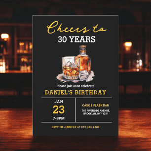 Beifall auf 30 Jahre Whiskey Bourbon Geburtstagspa Einladung