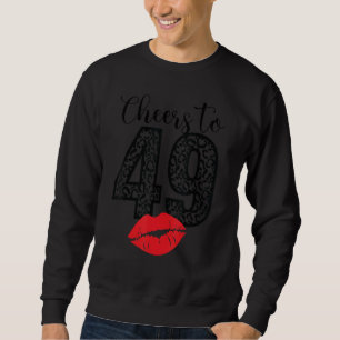 Beifall auf 49 Jahre Lippen Happy Birthday Leopard Sweatshirt