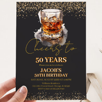 Beifall auf 50 Jahre Whiskey Geburtstag Einladung