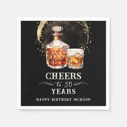 Beifall auf 50 Jahre Whiskey Napkins Serviette (Vorderseite)