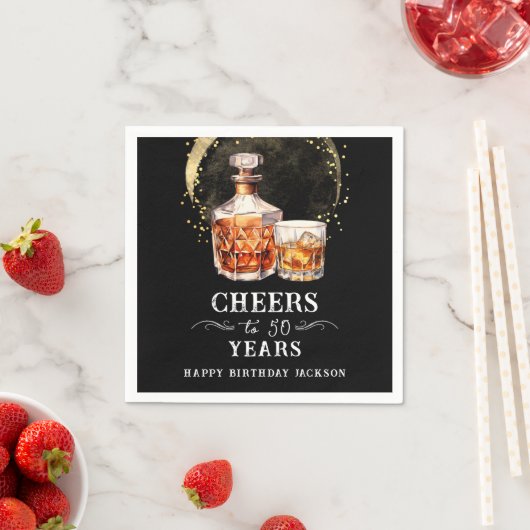 Beifall auf 50 Jahre Whiskey Serviette (Beispiel)