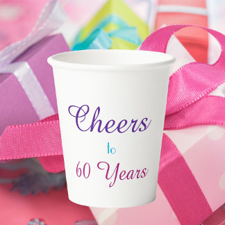 Beifall auf 60 Jahre Geburtstagsparty Paper Cups Pappbecher