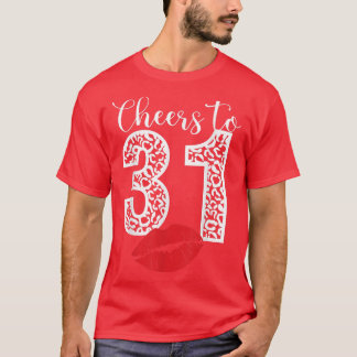 Beifall bis 31 Jahre Lips Happy Birthday Leopard B T-Shirt