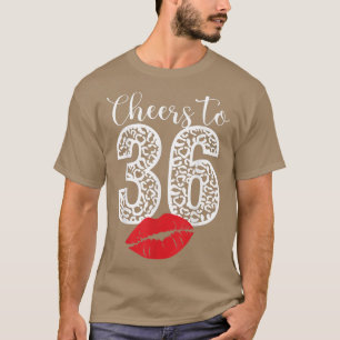 Beifall bis 36 Jahre Lips Happy Birthday Leopard B T-Shirt