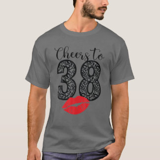 Beifall bis 38 Jahre Lips Happy Birthday Leopard B T-Shirt