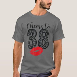 Beifall bis 38 Jahre Lips Happy Birthday Leopard B T-Shirt