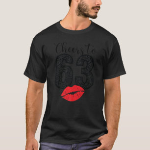Beifall bis 63 Jahre Lippen glücklich Geburtstag L T-Shirt