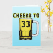 Beifall bis dreiunddreißig. Geburtstag Karte (Gelbe Blume)