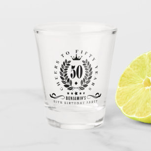 Beifall bis fünfzig Jahre Personalisiert 50. Gebur Schnapsglas