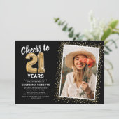 Beifall bis zum 21. Geburtstag Foto Einladung (Stehend Vorderseite)