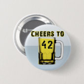 Beifall bis zweiundvierzig. Geburtstag Button (Vorne & Hinten)