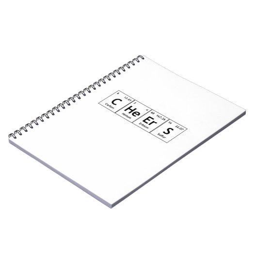 Beifall-Chemie-Periodensystem-Wort-Elemente Notizblock (Linke Seite)