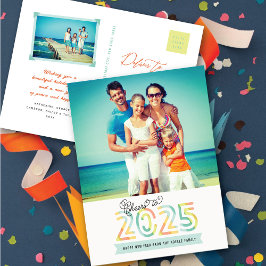 Beifall für 2025 Zitrusfrüchte Streifen Frohes Neu Feiertagspostkarte