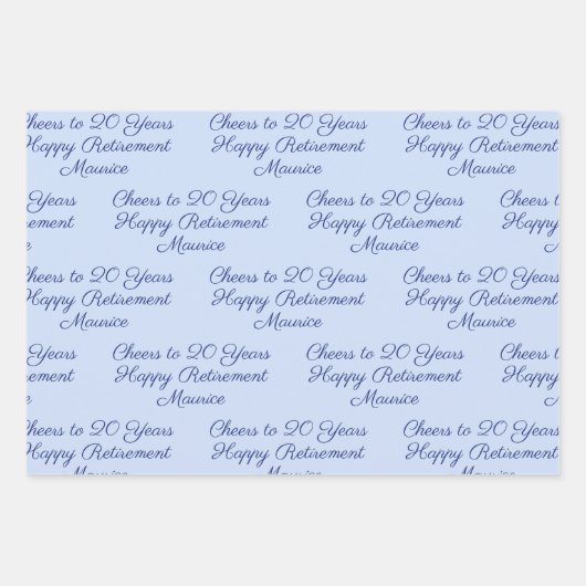 Beifall für 20 Jahre Blues Happy Retirement der Ma Geschenkpapier Set (Vorderseite 3)