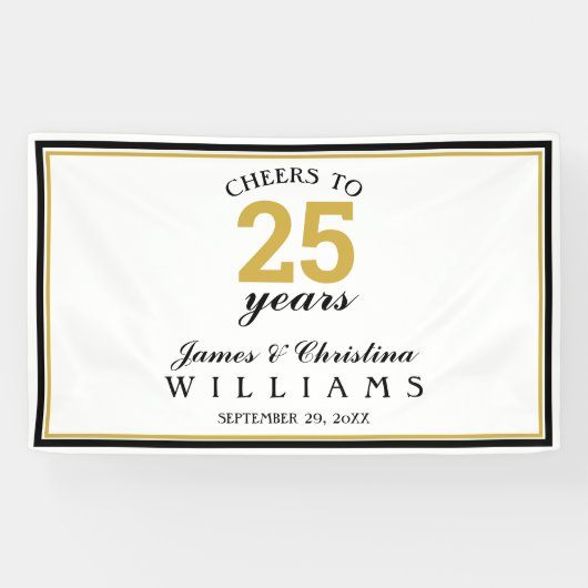 Beifall für 25 Jahre Hochzeitstag Gold Banner (Horizontal)