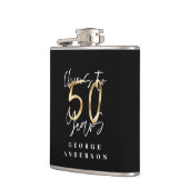 Beifall für 50 Jahre modernes Schwarz und Gold Flachmann (Links)