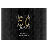 Beifall für 50 Jahre modernes Schwarz und Gold Schneidebrett (Vorderseite)