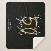 Beifall für 50 Jahre modernes Schwarz und Gold Sherpadecke (Vorderseite)