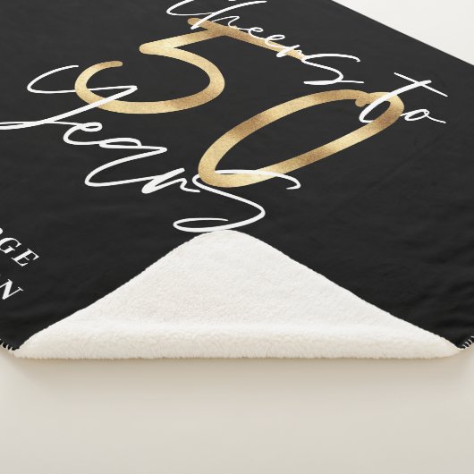 Beifall für 50 Jahre modernes Schwarz und Gold Sherpadecke (3/4)