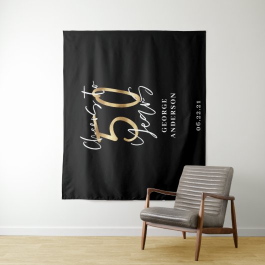 Beifall für 50 Jahre modernes Schwarz und Gold Wandteppich (Beispiel)