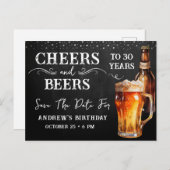 Beifall für Bier Save the Date Geburtstag Postkarte (Vorne/Hinten)