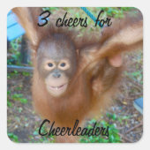 Beifall für Cheerleader Quadratischer Aufkleber (Vorderseite)