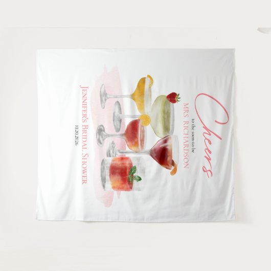 Beifall für | Cocktails Brautparty Backdrops Wandteppich (Vorderseite (Horizontal))