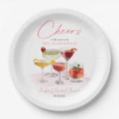 Beifall für | Cocktails Brautparty Pappteller (Vorderseite)