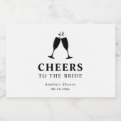 Beifall für das Bride Brunch & Bubbly Brautparty Schaumweinetikett (Einzelnes Label)