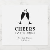 Beifall für das Bride Brunch & Bubbly Brautparty Schaumweinetikett (Einzelnes Label)