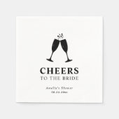 Beifall für das Bride Brunch & Bubbly Brautparty Serviette (Vorderseite)