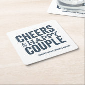 Beifall für das glückliche Paar blaue Hochzeitsfei Rechteckiger Pappuntersetzer (angewinkelt)