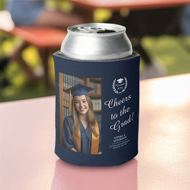 Beifall für das Grand Navy Blue Custom Grad Foto Dosenkühler