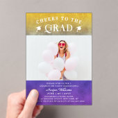 Beifall für das Grand trendy Moderne Foto Lila Gol Acryleinladungen (Insitu (Handheld))