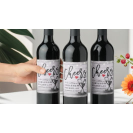 Beifall für das knackige Hochzeitsglanz-Glas-Holz Weinetikett