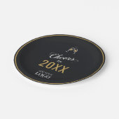 Beifall für das neue Jahr - Das moderne Schwarze B Pappteller (Schrägansicht)