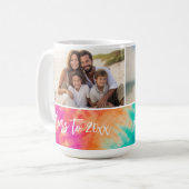 Beifall für das neue Jahr Krawatte-Dye Aquamarine  Kaffeetasse (Vorderseite Links)